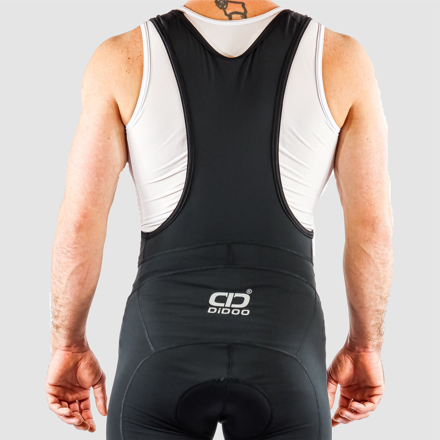 DiDoo Men's Pro Cycling Bib Tights Black and Multi Colour Strips