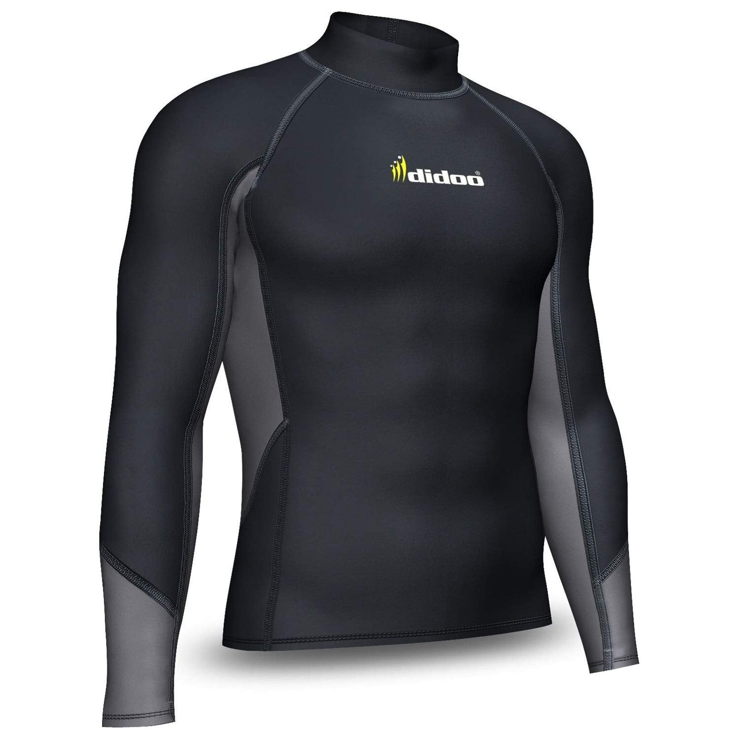 DiDOO Men's Compression Thermal Baselayer Top Long Sleeve Mock Neck