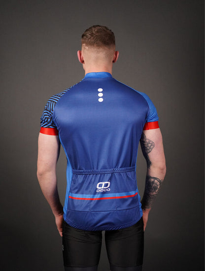 DiDOO Men's Power Pro Short Sleeve Cycling Jersey Blue