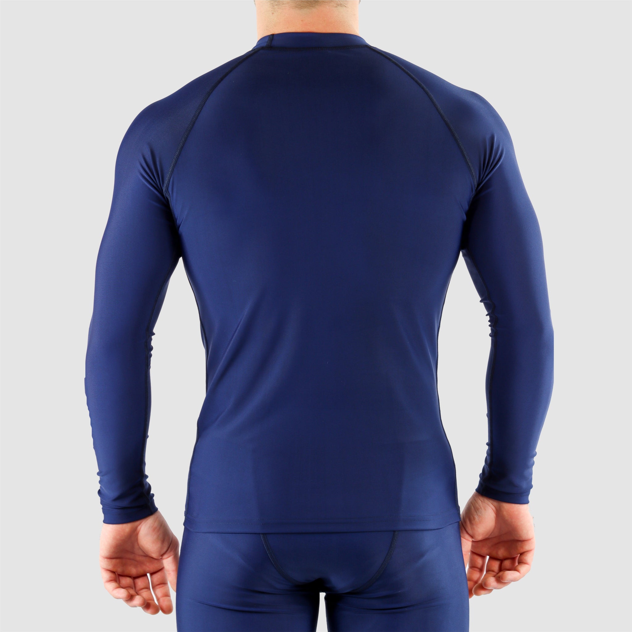 Navy Blue DiDOO Men's Compression Baselayer Top Long Sleeve