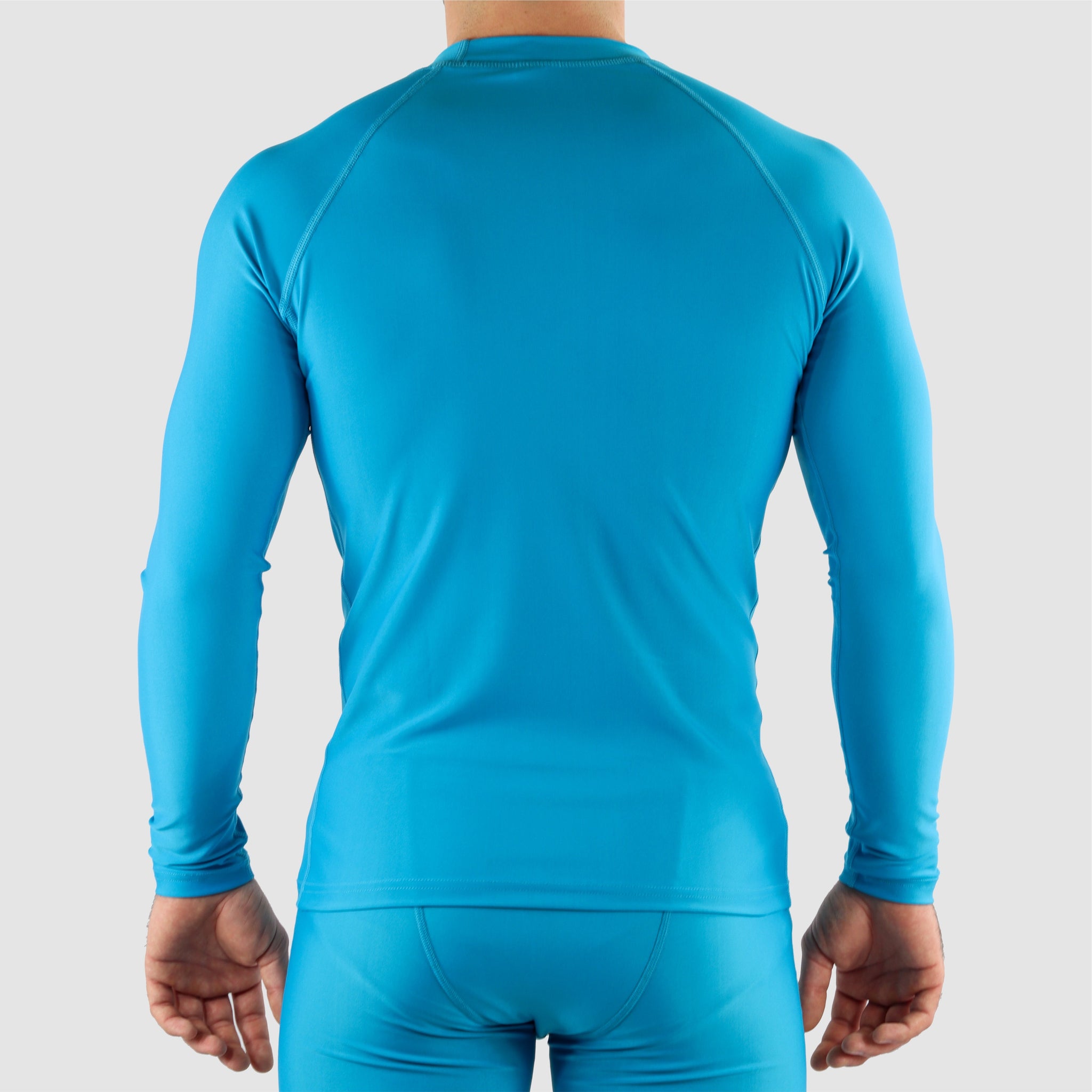 Light Blue DiDOO Men's Compression Baselayer Top Long Sleeve