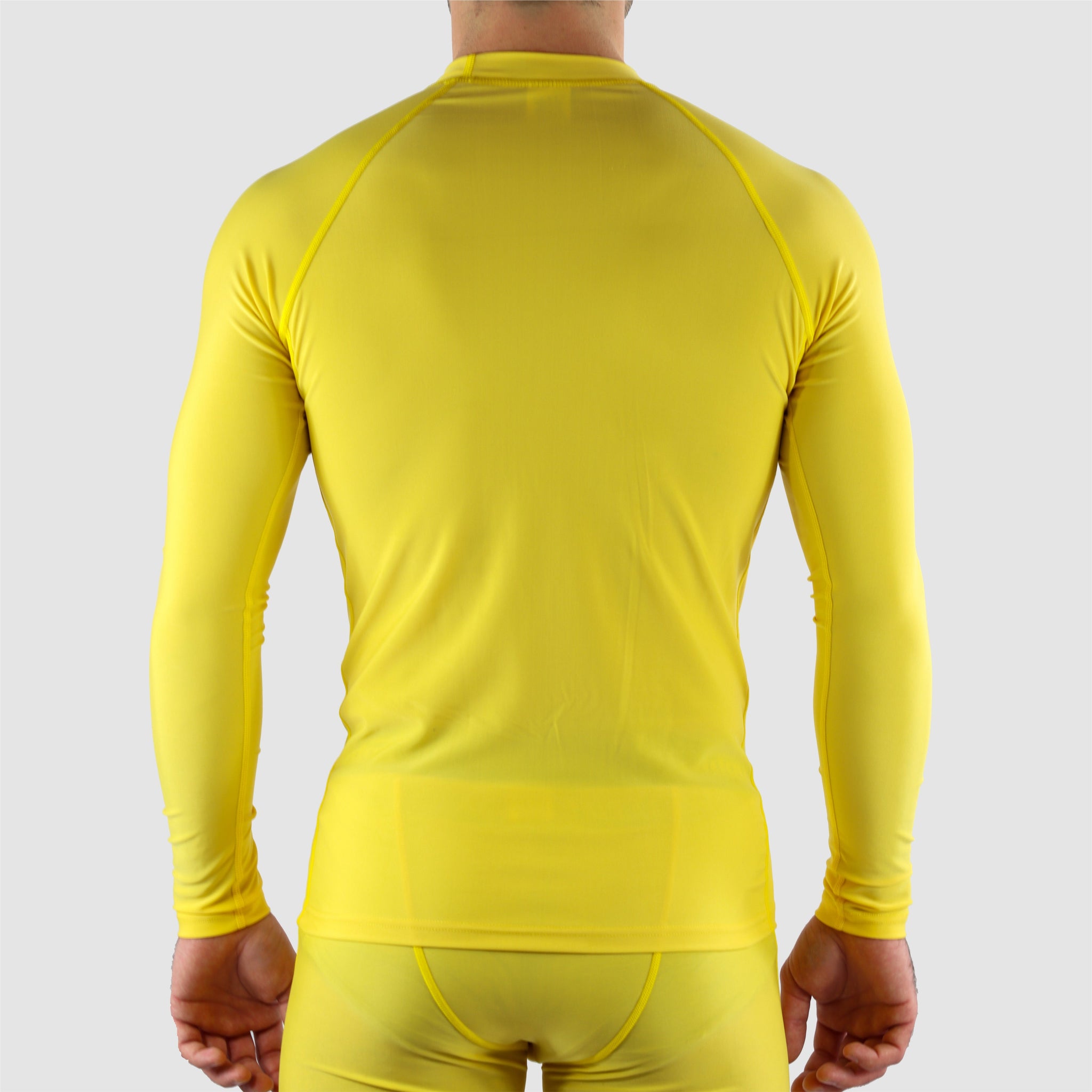 Yellow DiDOO Men's Compression Baselayer Top Long Sleeve