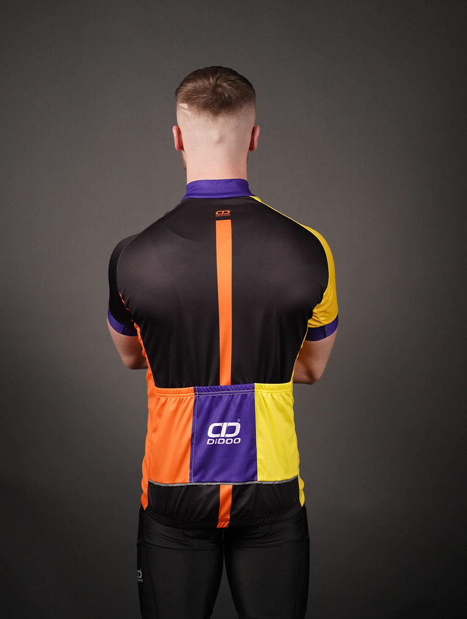 DiDOO Men's Power Pro Short Sleeve Cycling Jersey Orange and Yellow