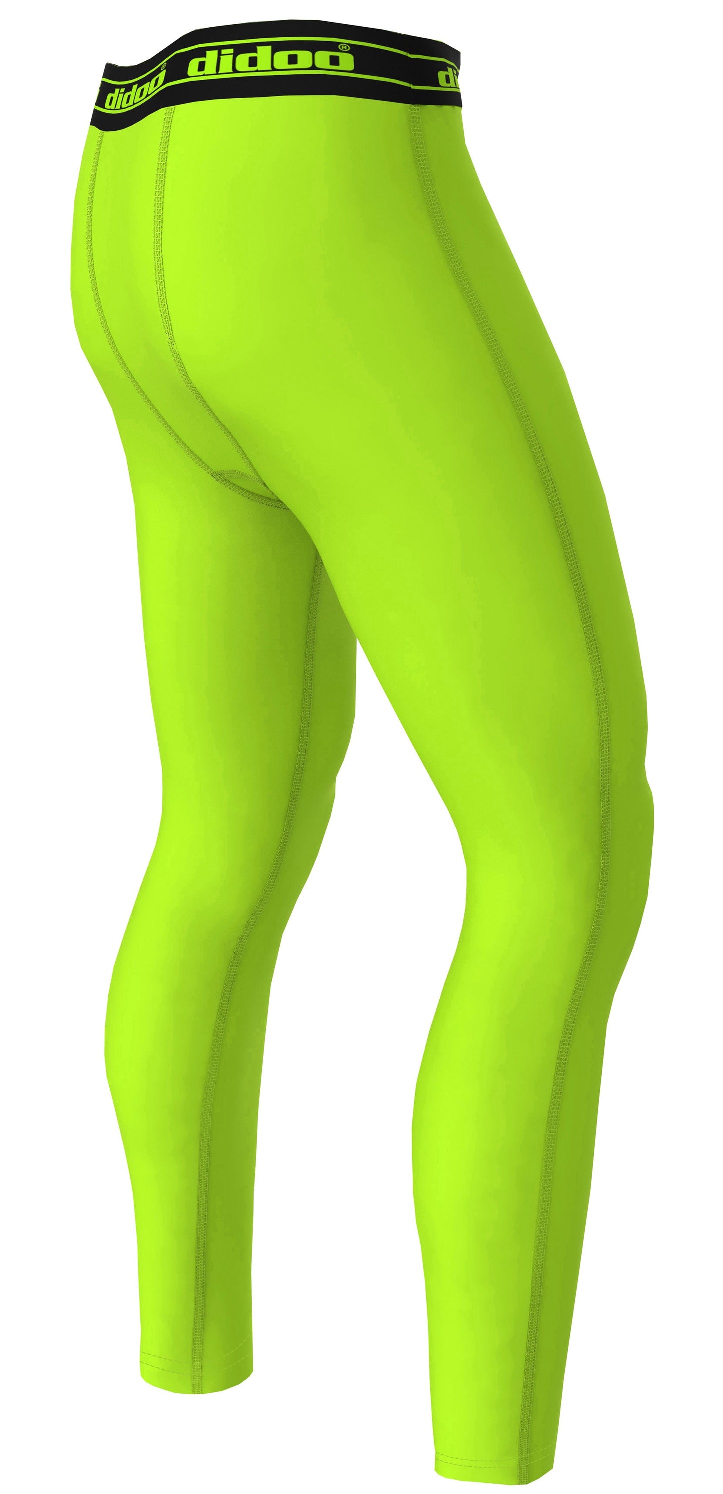 Fluorescent Green Men's Compression Base Layer Leggings