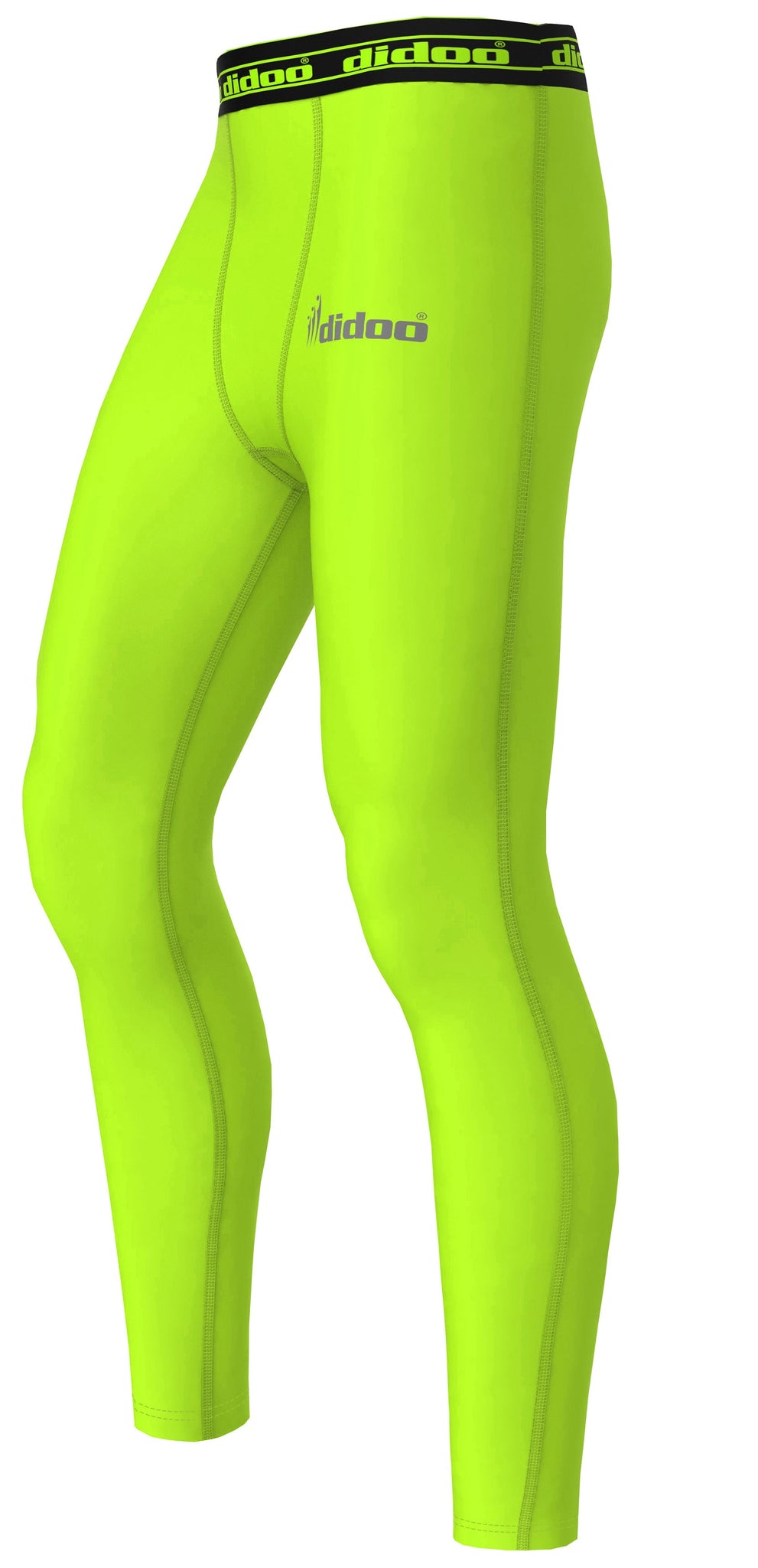 Fluorescent Green Men's Compression Base Layer Leggings