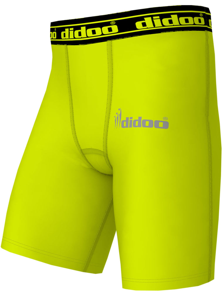 Fluorescent Yellow DiDOO Men's Compression Base Layer Shorts
