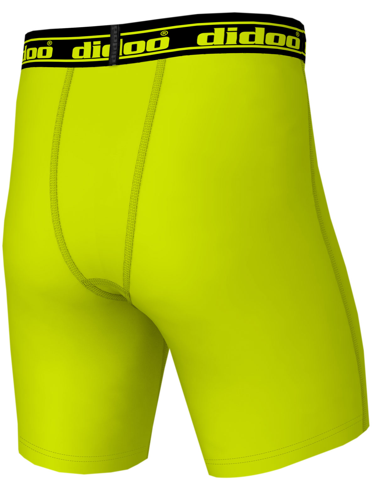 Fluorescent Yellow DiDOO Men's Compression Base Layer Shorts