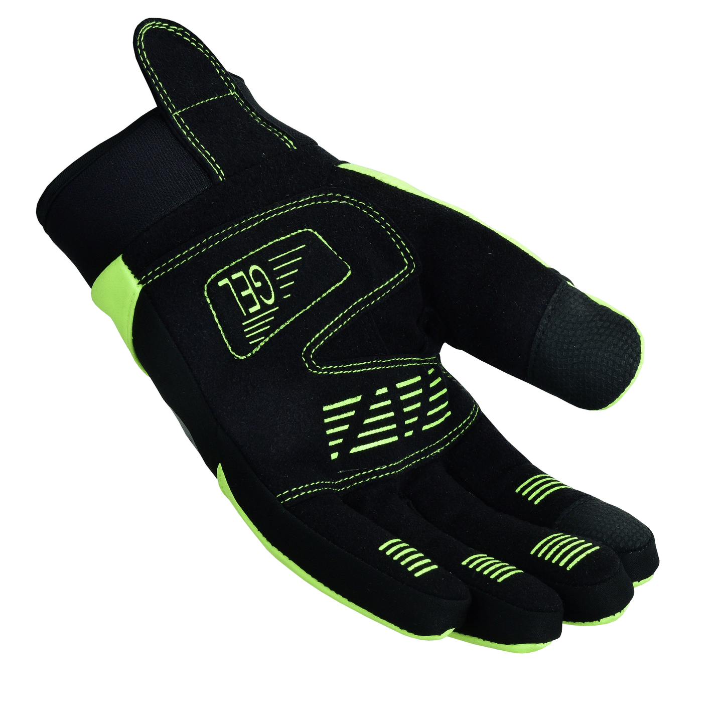 Men's Waterproof Cycling Gloves Short Cuff Hi-Viz Yellow