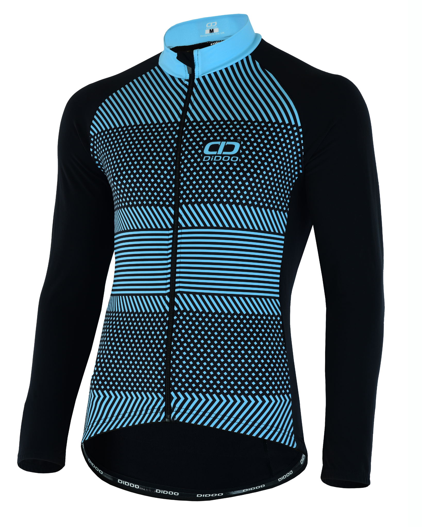 DiDOO Men’s Pro long sleeve winter cycling jersey Black and Blue