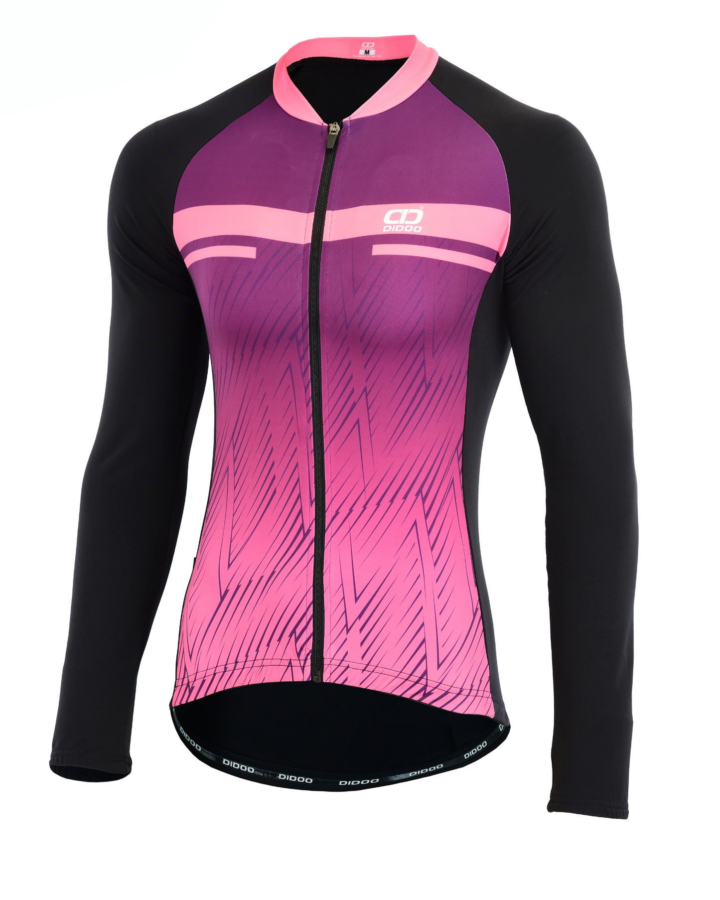 DiDOO Women Pro long sleeve winter cycling jersey Purple and Pink