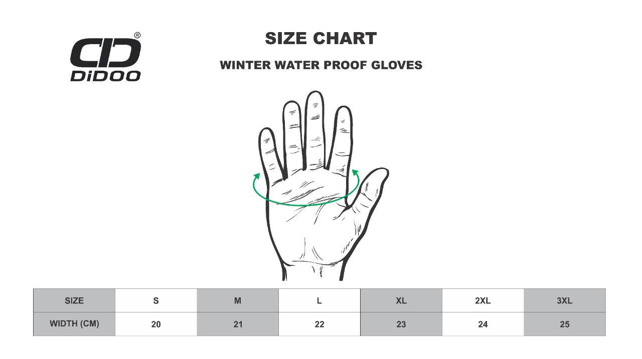 Men's Waterproof Winter Cycling Gloves Short Cuff Black