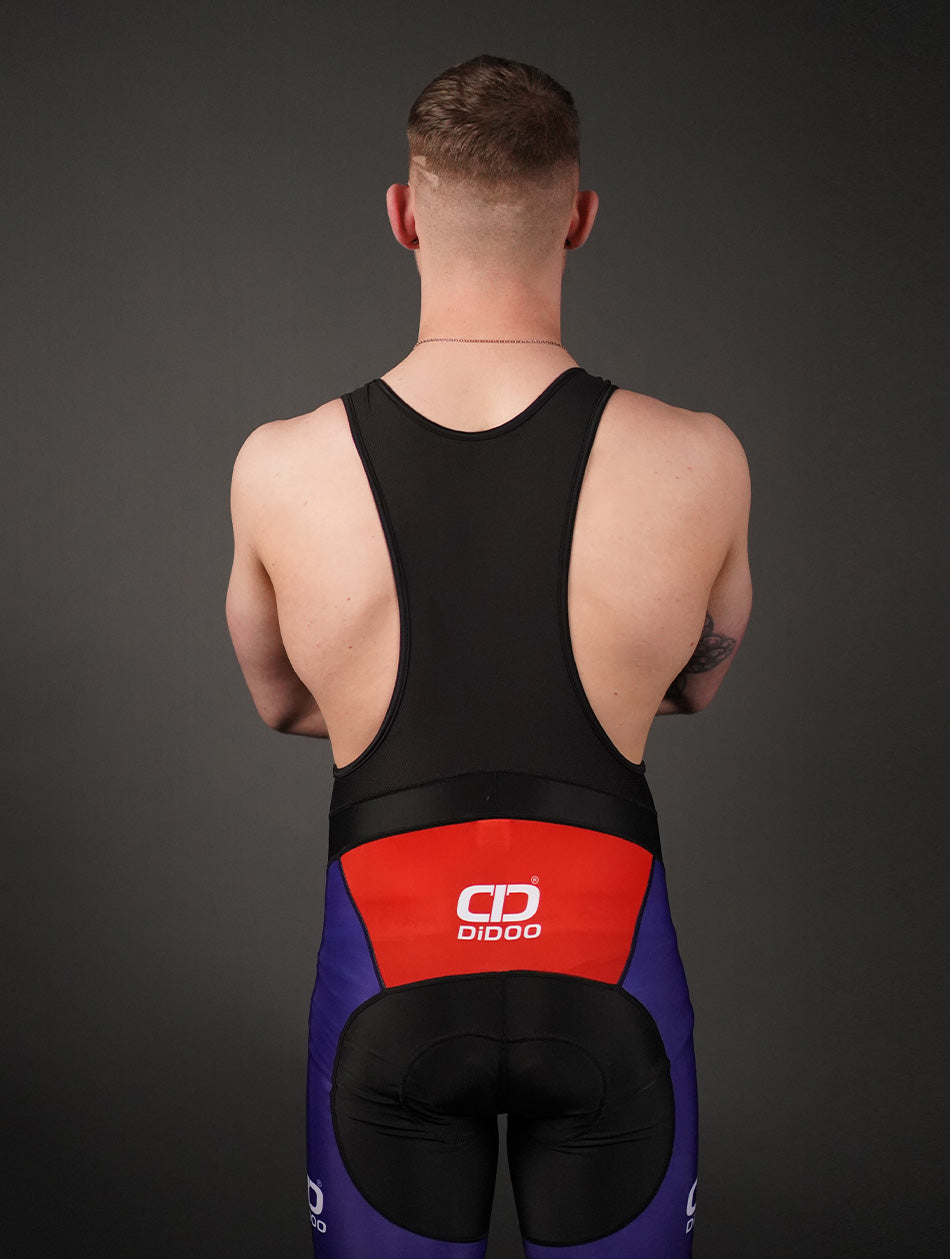 Didoo Men s Performance Cycling Bib Shorts Red and Blue Didoo Sports