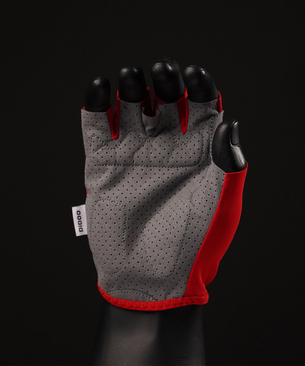 DiDOO Smart Pro Lightweight Short Finger Cycling Gloves Red Colour