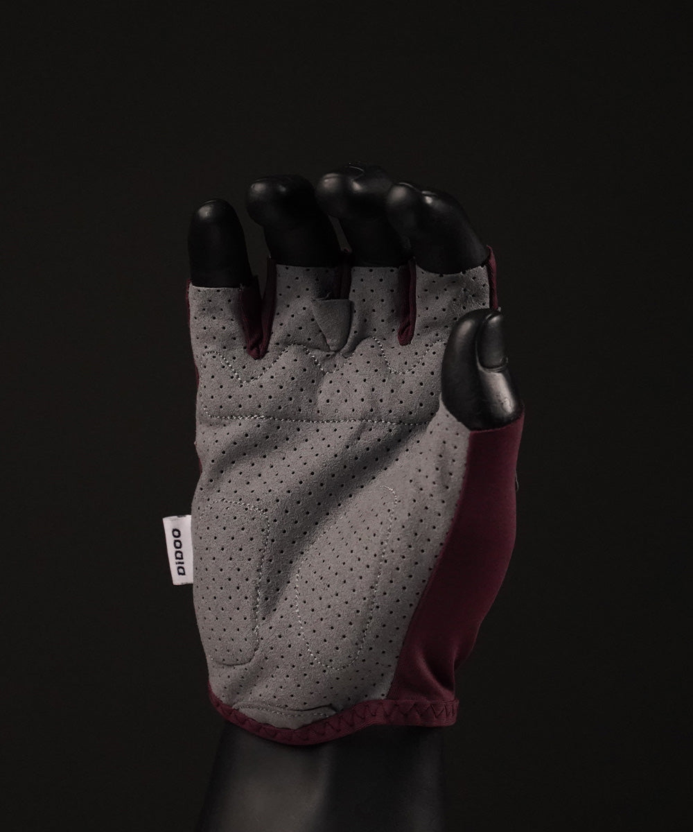 DiDOO Smart Pro Lightweight Short Finger Cycling Gloves Plum Colour
